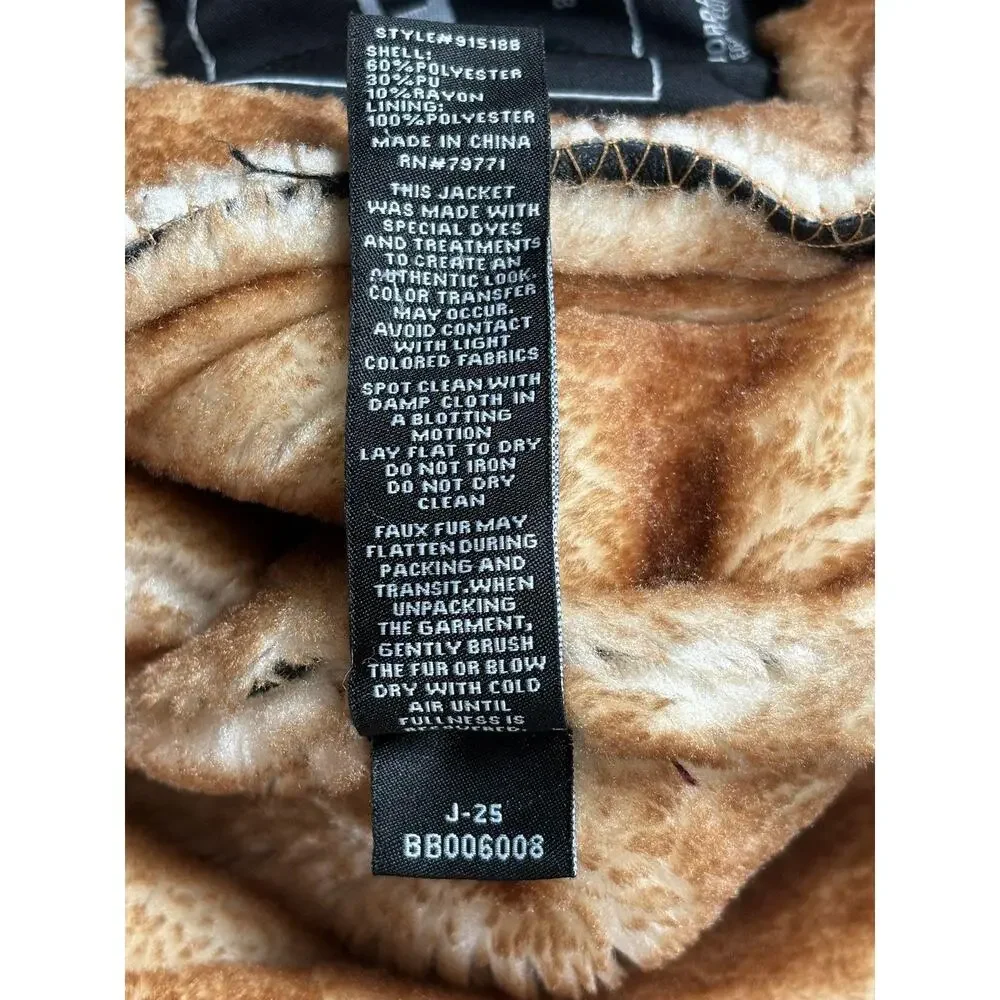 Jordan Craig Jacket Boys 8 Black Tan Sherpa Lined Aviator Bomber Zip Moto Coat